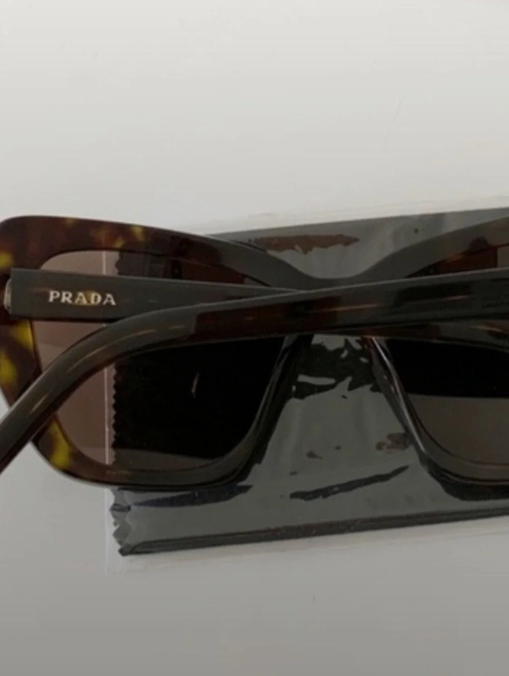 PRADA Tortoiseshell Square Cat-Eye Women's Sunglasses - Brown Lenses
